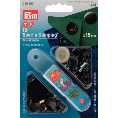 Druckknöpfe für Anorak schwarz 20 mm