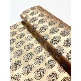 Kunstleder Totenkopf Gold