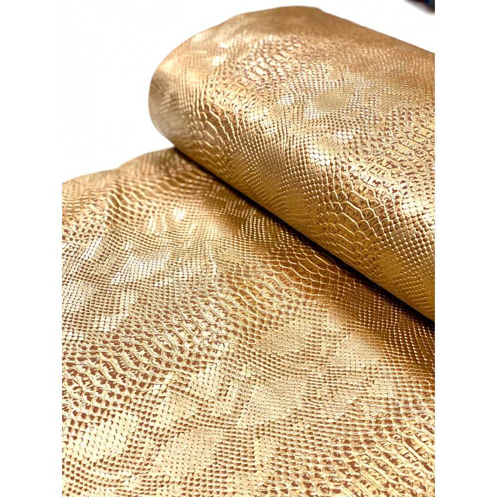 Kunstleder Schlangenmuster Gold Kunstleder Schlangenmuster Gold