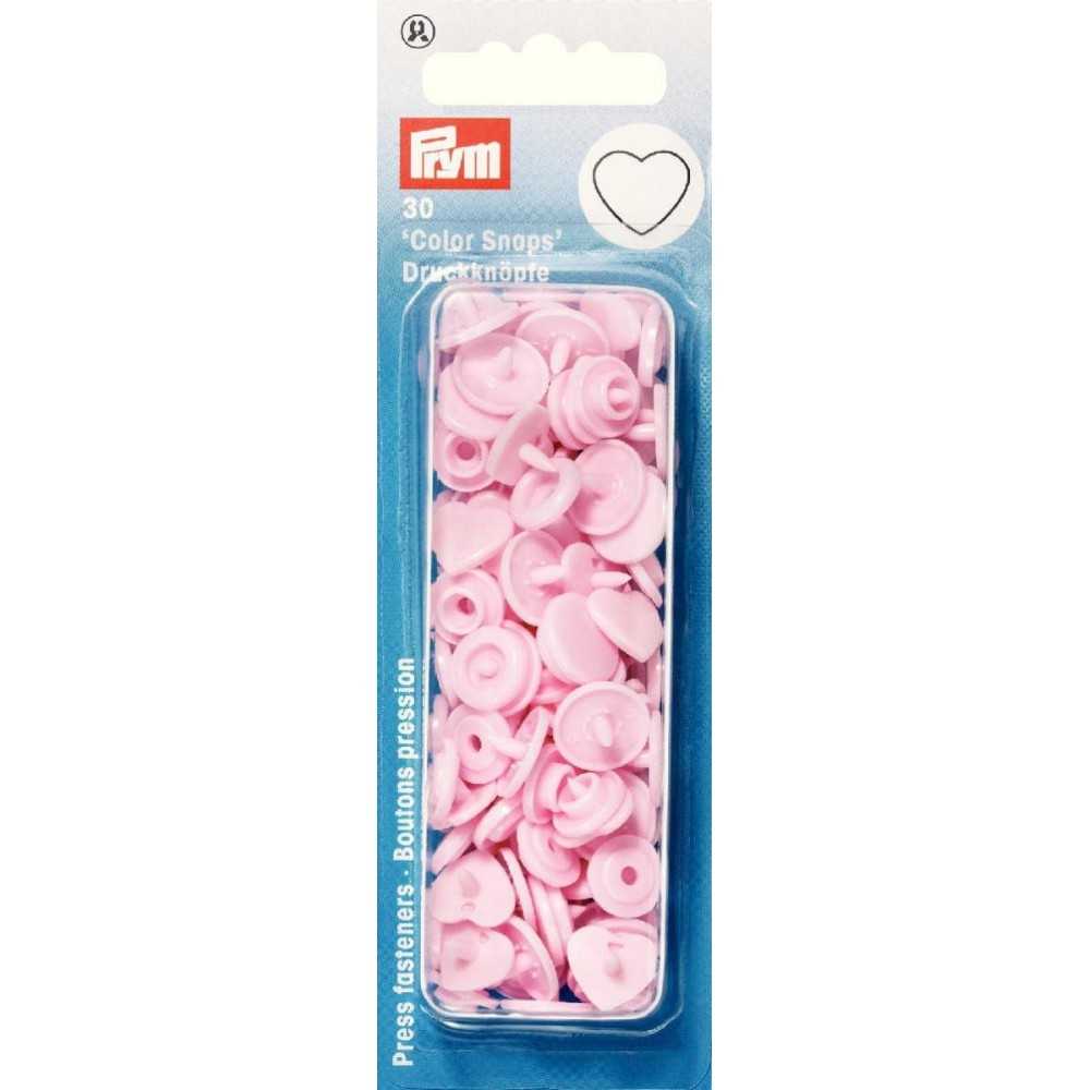 Druckknöpfe Color Snaps 12,4 mm Herzform Rosa