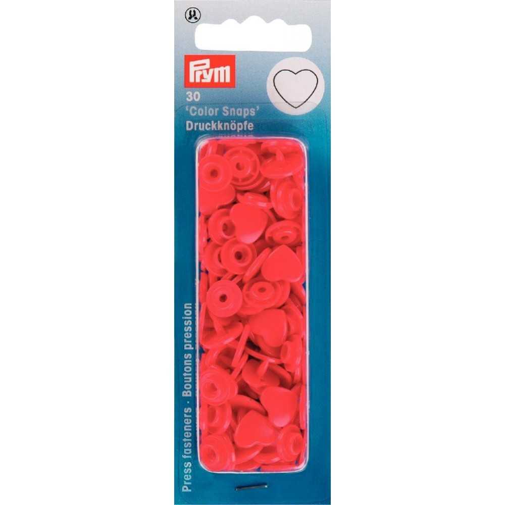 Druckknöpfe Color Snaps 12,4 mm Herzform Rot Druckknöpfe Color Snaps 12,4 mm Herzform Rot
