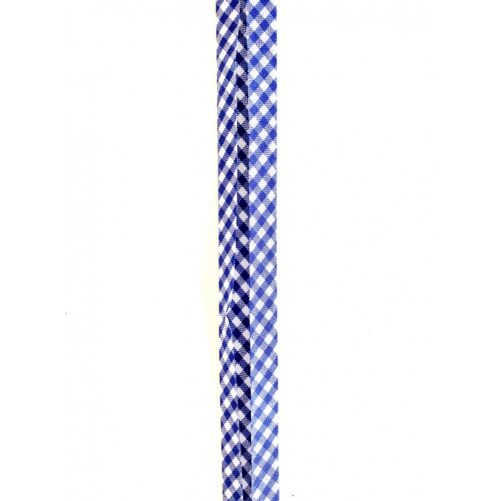 Schrägband Baumwolle blau kariert