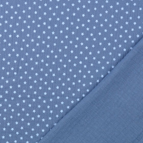 Musselin Sterne Blau