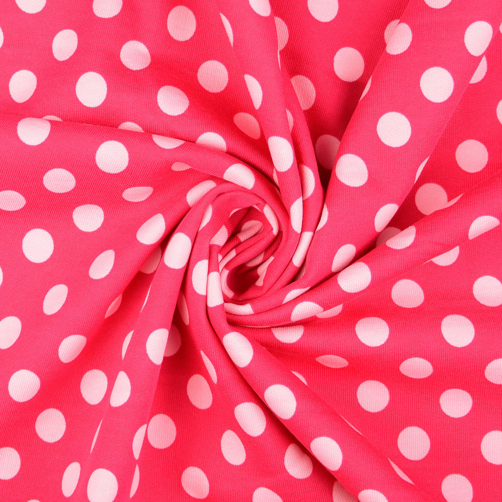 Sweatstoff Punkte pink Sweatstoff Punkte pink