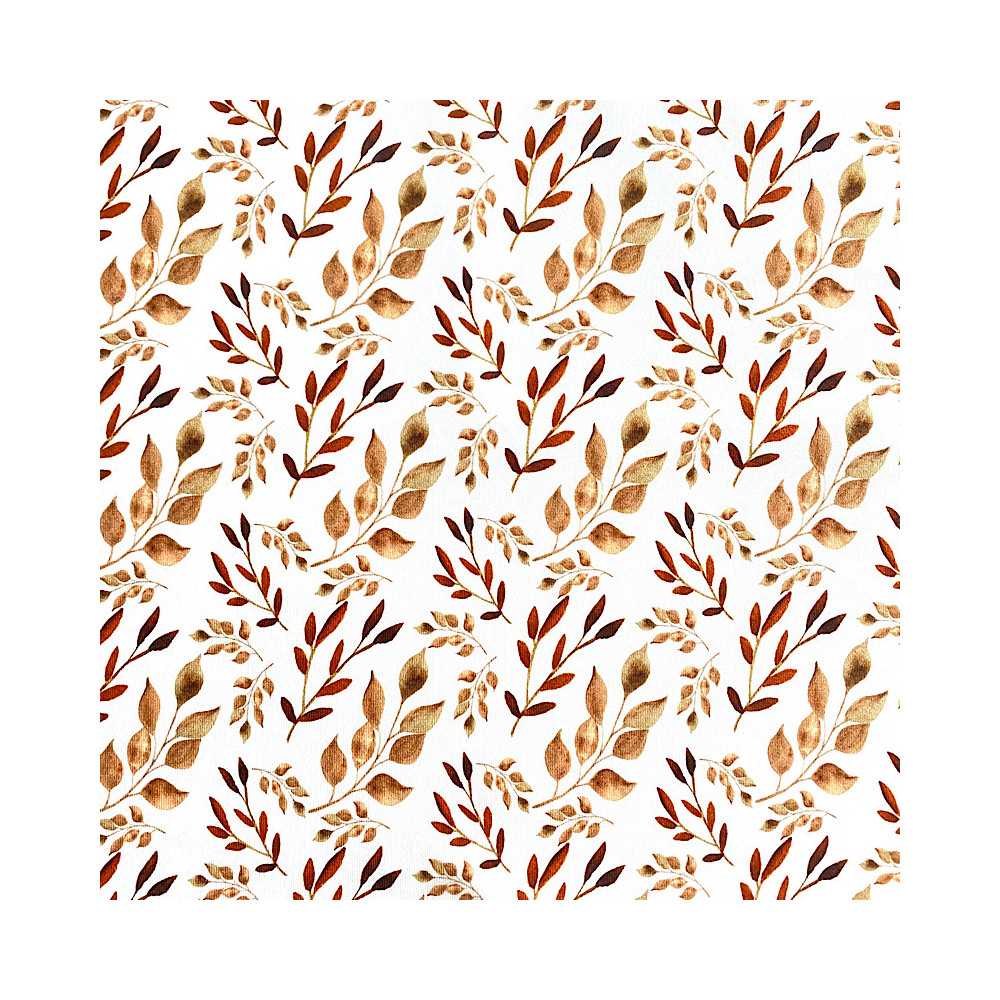 Jersey Blätter braun cognac Jersey Blätter braun cognac