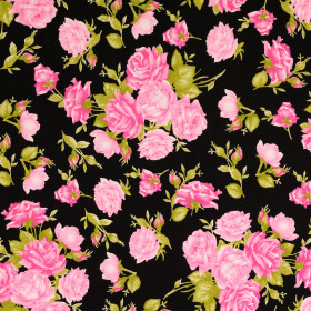 Baumwollstoff Rosen pink