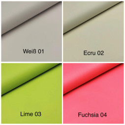 Hochwertiges einfarbiges Kunstleder in 19 Farben, erhältlich in 50 x 70 cm oder am Meter in 140 cm Breite. Ideal für Möbel, Tasc