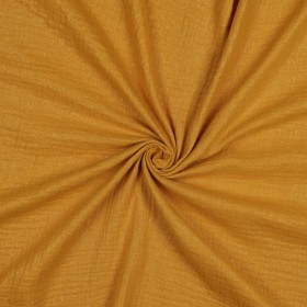 Musselin Stoff Uni mit Glitzer- Senfgelb – 9 Farben – 100% Baumwolle