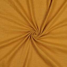 Musselin Stoff Uni mit Glitzer- Senfgelb – 9 Farben – 100% Baumwolle