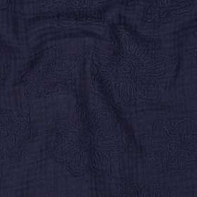 Bestickter Musselin mit Blumen Double Gauze 100 % Baumwolle