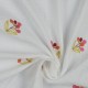 Bestickter Musselin mit Blumen weiss Double Gauze 100 % Baumwolle