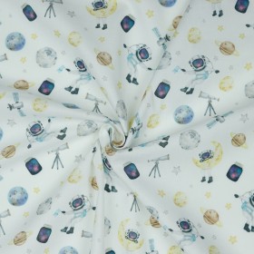 Poplin Stoff „Astronauten & Weltraum“