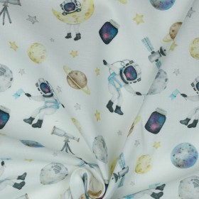 Poplin Stoff „Astronauten & Weltraum“