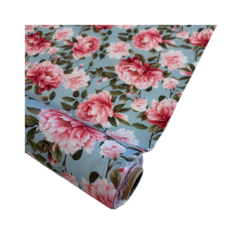 Dekostoff Pfingstrosen auf balu