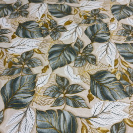 Dekostoff , Leinenstoff, Baumwollstoff Blätter