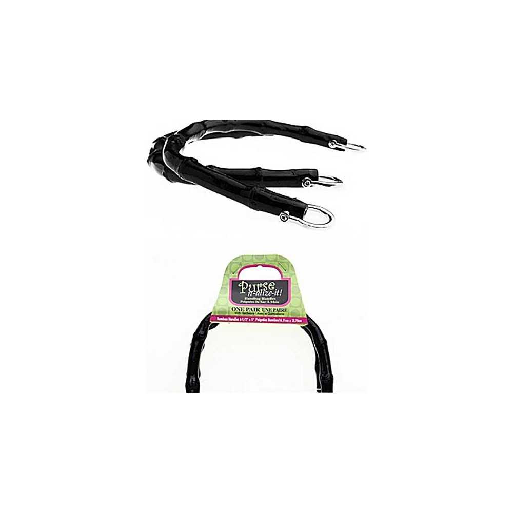 Taschengriffe Bambus halbrund Schwarz Taschengriffe Bambus halbrund Schwarz