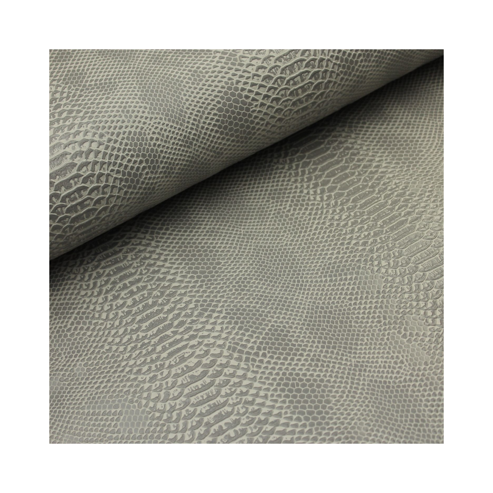 Kunstleder Schlangenimitat grau