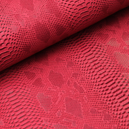 Kunstleder Schlangenimitat Fuchsia