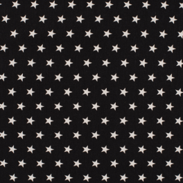 Baumwollstoff mit Sternen schwarz weiß
