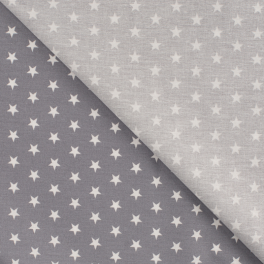⭐ Sternenstoff Grau-Weiß – Baumwolle, Oeko-Tex ⭐