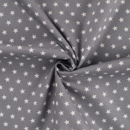 ⭐ Sternenstoff Grau-Weiß – Baumwolle, Oeko-Tex ⭐