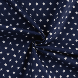 ⭐ Sternenstoff Navy-Weiß – Baumwolle, Oeko-Tex ⭐