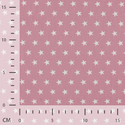 Baumwoll-Popeline Minimals „daisy“ Star Altrosa-White | Oeko-Tex Stoff