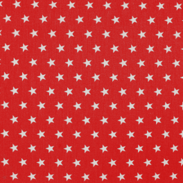 Baumwoll-Popeline Minimals „daisy“ Star Red - White | Oeko-Tex Stoff