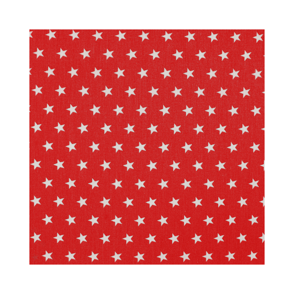 Baumwoll-Popeline Minimals „daisy“ Star Red - White | Oeko-Tex Stoff
