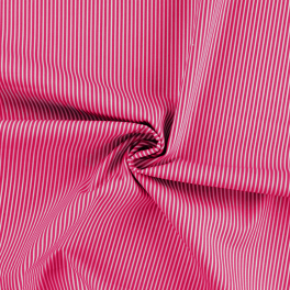 Baumwoll-Popeline Stripes Fuchsia-Weiß | Oeko-Tex Baumwollstoff