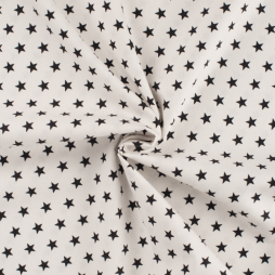 Baumwoll-Popeline Minimals „daisy“ Weiß-Schwarz | Oeko-Tex Stoff