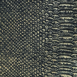 Metallic Schlangenlederimitat Gold Schwarz