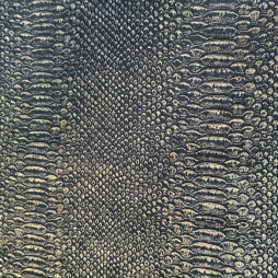 Kunstleder Schlangenimitat Metallic Gold-Schwarz | Hochwertiges Metallic Kunstleder