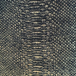 Kunstleder Schlangenimitat Metallic Gold-Schwarz | Hochwertiges Metallic Kunstleder
