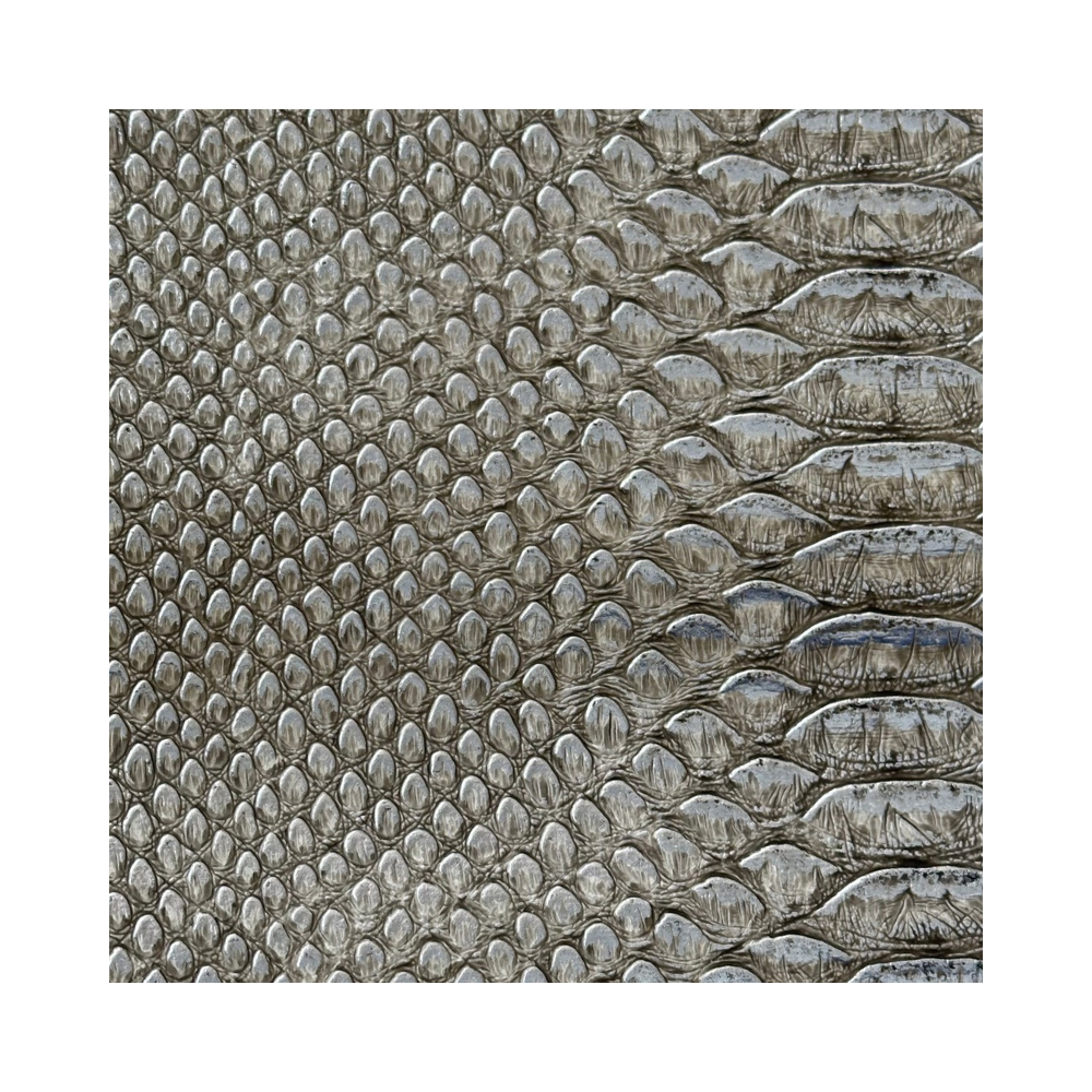 Kunstleder Schlangenimitat Metallic Silber | Hochwertiges Metallic Kunstleder Kunstleder Schlangenimitat Metallic Silber | Hochwertiges Metallic Kunstleder