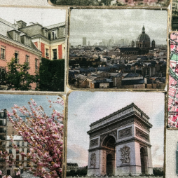 Deko- & Canvasstoff „Paris“ | Romantischer Stoff mit Eiffelturm