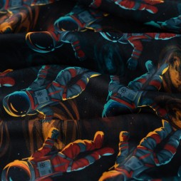 Alpenfleece Astronauten | Warmer Space Stoff für Hoodies & Kinderkleidung