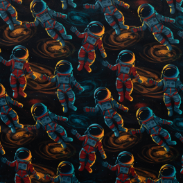 Alpenfleece Astronauten | Warmer Space Stoff für Hoodies & Kinderkleidung