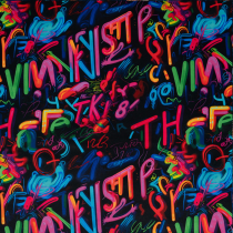 Alpenfleece Neon Graffiti | Warmer Kuschelstoff | Street-Art Design