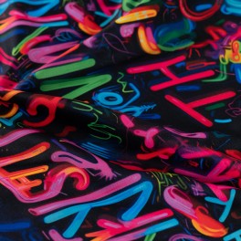 Alpenfleece Neon Graffiti | Warmer Kuschelstoff | Street-Art Design