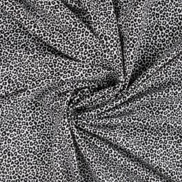 Leopardenmuster Jersey Ecru | Oeko-Tex | Weicher Baumwoll-Jersey