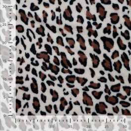 Polarfleece Leopardenmuster Sand | Kuschel Fleece Oeko Tex