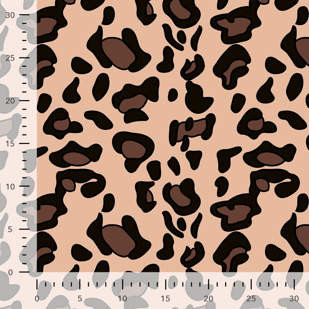 Polarfleece Leopardenmuster Salmon | Kuschel Fleece Stoff