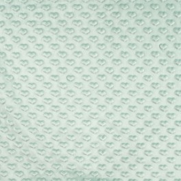 Minky Heart Polarfleece Mint – Kuscheliger Fleece Stoff ab 50 cm
