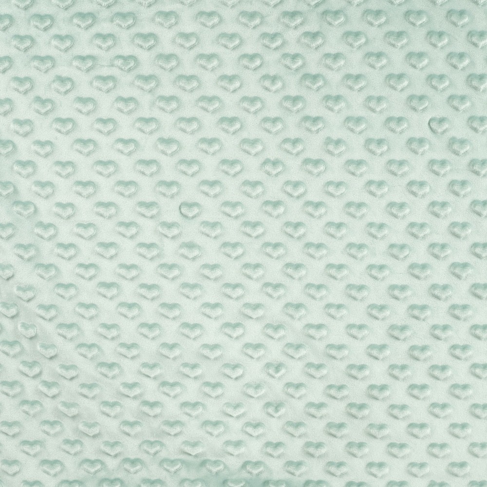 Minky Heart Polarfleece Mint – Kuscheliger Fleece Stoff ab 50 cm