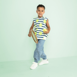 French Terry Neon Tennis | Kinderstoff | qjutie Box Edition 3